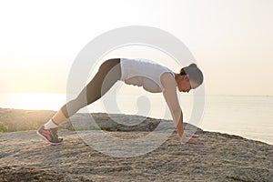 Woman doing sports outdoors