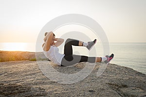 Woman doing sports outdoors