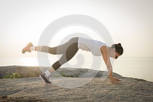 Woman doing sports outdoors