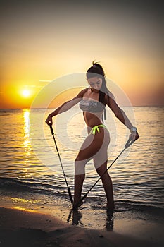 Woman doing sports outdoors