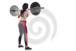 Woman doing squat with a barbell