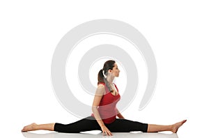 Woman doing stretching exercise