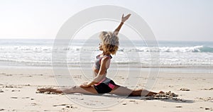 Woman Doing Twine On The Beach