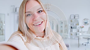 Woman doing video chat for distance communication