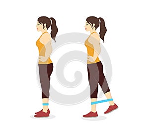 Woman doing workout two step for exercise guide.