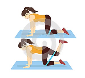 Woman doing workout two step for exercise guide.