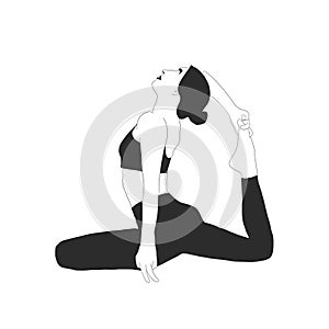 Woman doing yoga asana.