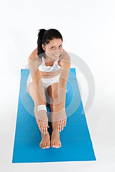 Woman doing yoga exercise