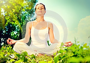 Woman doing yoga exercise