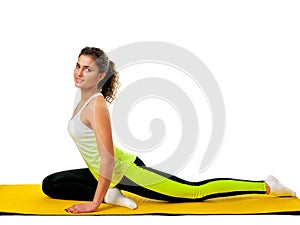 Woman doing yoga exercise