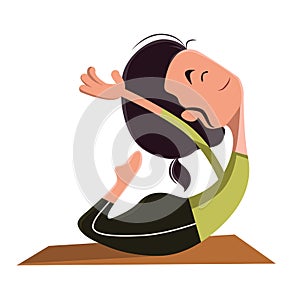 Woman doing yoga illustration cartoon character