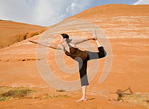Woman Doing Yoga in Wilderness