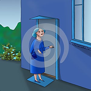 Woman by the door