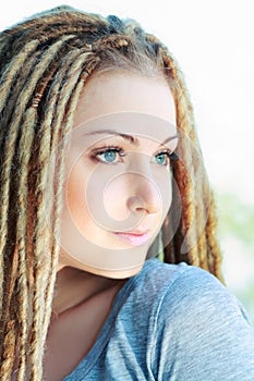Woman with dreadlocks