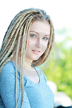 Woman with dreadlocks