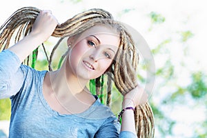 Woman with dreadlocks