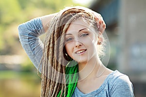 Woman with dreadlocks