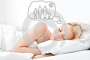 Woman Dreaming Of Having Family Together photo