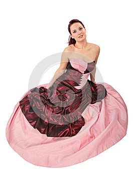 Woman with dress with crinoline