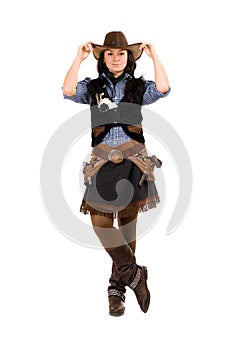 Woman dressed as a cowboy