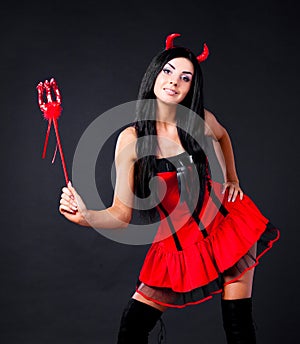 Woman dressed as an imp