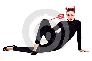 Woman dressed as an imp