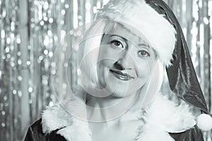 Woman dressed as Santa Claus