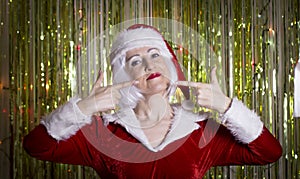 Woman dressed as Santa Claus