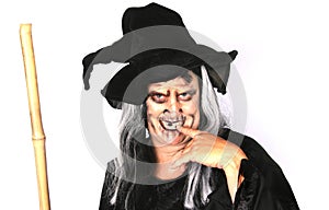 Woman Dressed as an Ugly Witch