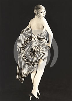 Woman dressed in gingham photo