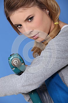 Woman with a drill