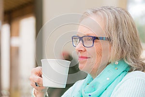 Woman drink coffee