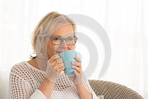 Woman drink coffee