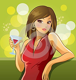 Woman Drink Wine