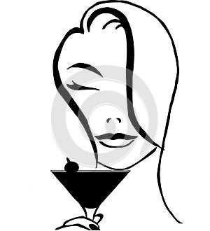 Woman drinking cocktail