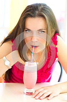 Woman drinking cocktail