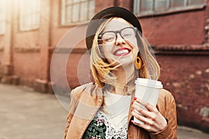 Woman drinking coffee