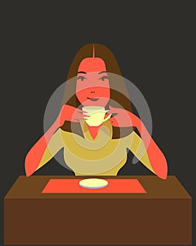 Woman drinking coffee