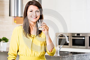 Woman drinking filtered woman photo