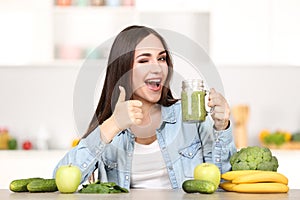 Woman drinking fresh smoothie