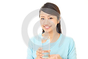 Woman drinking a glass of water