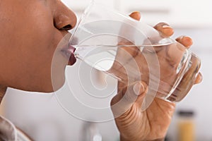 Woman Drinking Glass Of Water