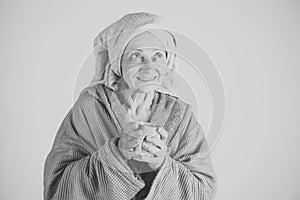 Woman drinking morning coffee. Refreshment and energy.