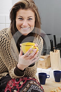 Woman drinking tea