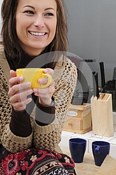 Woman drinking tea