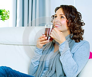 Woman drinking tea