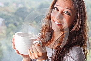 Woman drinking tea