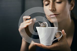 Woman drinking tea