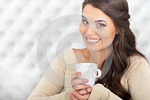 Woman drinking tea