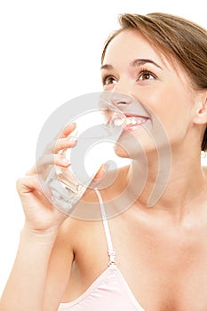 Woman drinking water photo